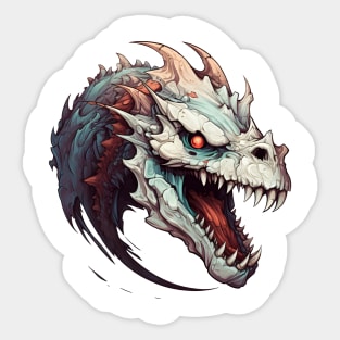 Demonic dragon skull Sticker